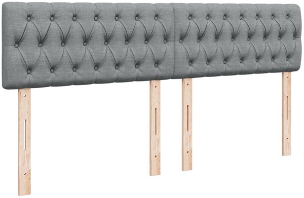 vidaXL Boxspringbett mit Matratze Hellgrau 200x200 cm Stoff 3288302 Bild 7