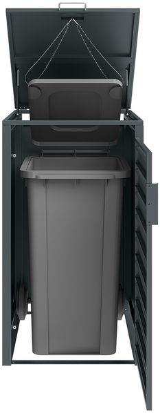 STEELSØN 'Kestra' Mülltonnenbox 1er 240 Liter, anthrazit, Mülltonnenverkleidung aus Stahl, wetterfest, 116x80x69 cm, Müllbox für 1 Tonne Bild 8