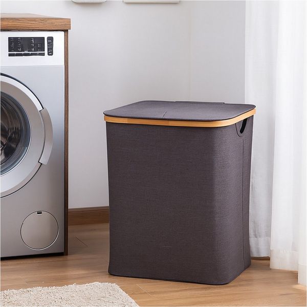 HTI-Living Aufbewahrungsbox Wäschebehälter mit Deckel Aufbewahrungsbox (Stück, 1 St, 1 Aufbewahrungsbox), Aufbewahrung Ordnungsbox Wäschesammler 60 Liter