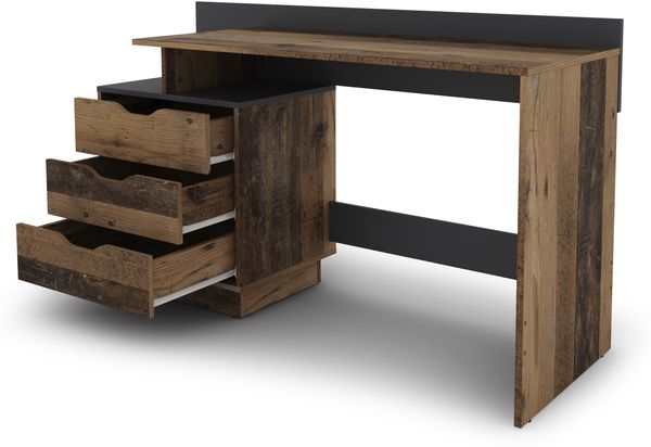 byLIVING Schreibtisch BELFAST / Rechts oder Links montierbar / 3 Schubkästen / Old Navy - Anthrazit / Bürotisch / Schreibtisch / B 138, H 83,5, T 51,5 cm Bild 5