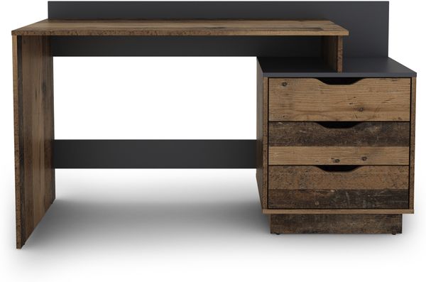 byLIVING Schreibtisch BELFAST / Rechts oder Links montierbar / 3 Schubkästen / Old Navy - Anthrazit / Bürotisch / Schreibtisch / B 138, H 83,5, T 51,5 cm Bild 3
