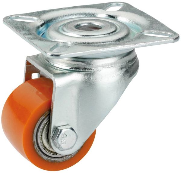 Lenkrolle mit Platte 35 x 25 mm, Tragkr. 100 kg