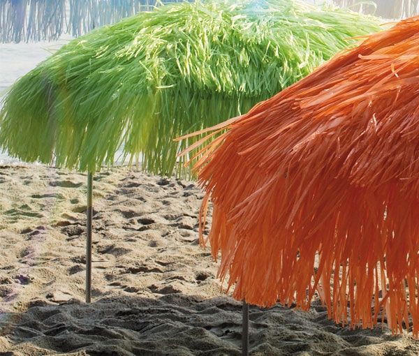 Hawaii - Sonnenschirm mit Fransen grün
