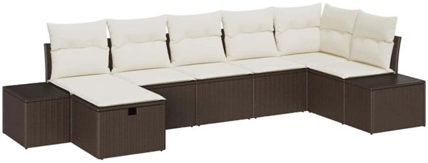 vidaXL Sofa Set mit Kissen 7 pcs Poly-Rattan 3360729