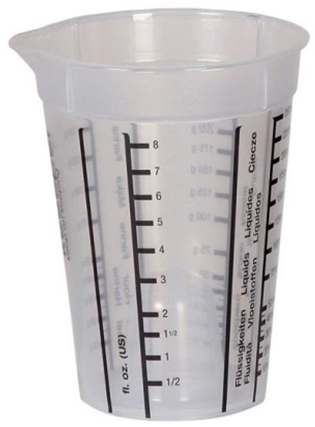 keeeper Messbecher mario 0 25 Liter PP transparent integrierte Mess-Skalen Durchmesser: 90 x (H)115 mm - 1 Stück (1049300115500)