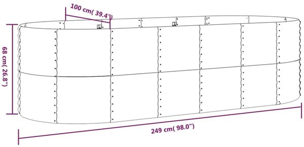 vidaXL Hochbeet Verzinkter Stahl 249x100x68 cm Grün 319063 Bild 6