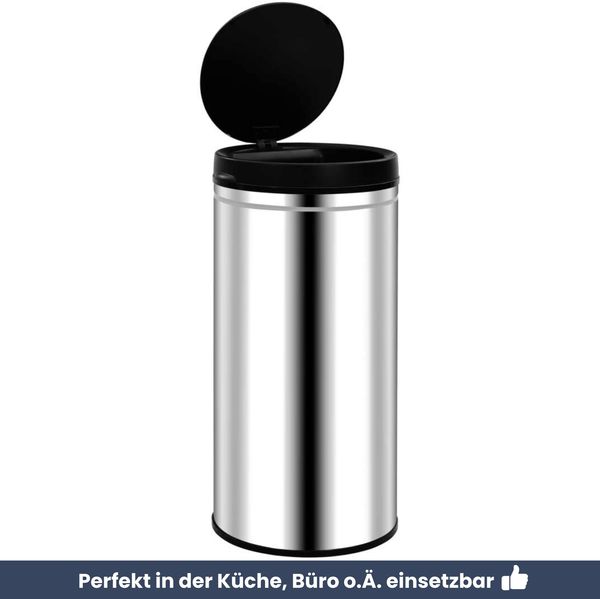 Sensor Mülleimer Küche 70L Edelstahl - Automatik Bewegungssensor Klemmring | Smarter Abfalleimer mit Deckel Müllbehälter Kücheneimer Bild 6