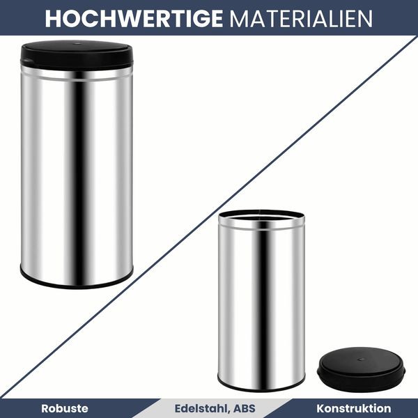 Sensor Mülleimer Küche 70L Edelstahl - Automatik Bewegungssensor Klemmring | Smarter Abfalleimer mit Deckel Müllbehälter Kücheneimer Bild 4