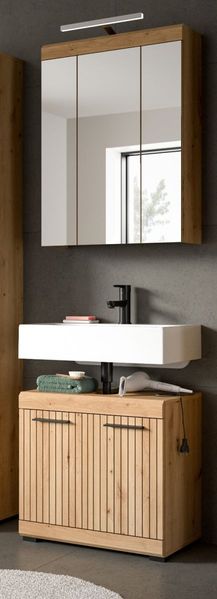 Badmöbel Set Shawn in Eiche 2-teilig 60 cm