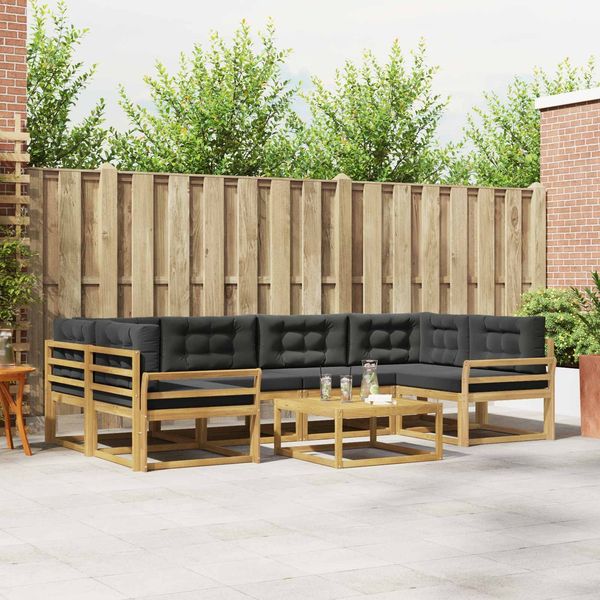 vidaXL Outdoor-Sofagarnitur mit Kissen 5 pcs Weiß und Anthrazit 3386131