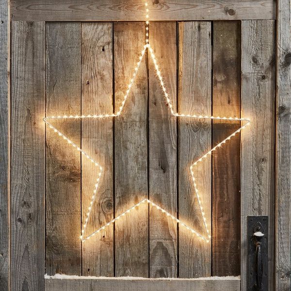 Lights4fun LED-Stern für außen 58cm LED Stern Weihnachtsbeleuchtung außen, LED fest integriert