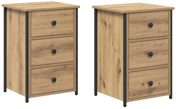 vidaXL Nachttisch mit Schubladen Braun Massives upgecyceltes Holz 871260