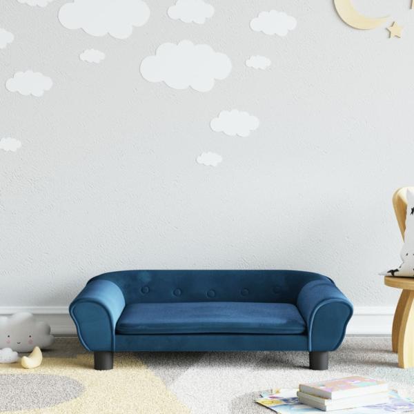 vidaXL Kindersofa Blau 70x45x26 cm Samt 3196400