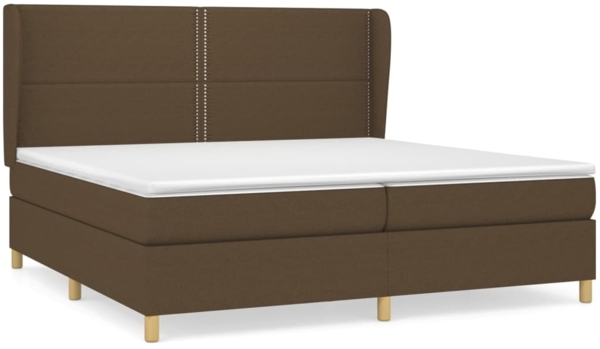 vidaXL Boxspringbett mit Matratze Dunkelbraun 200x200 cm Stoff, Härtegrad: H2 [3128472]