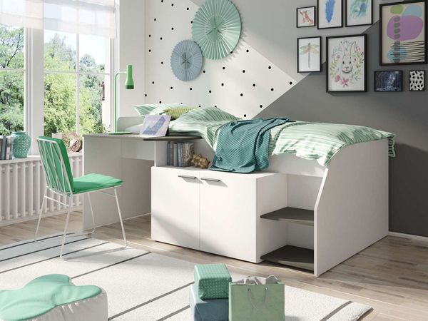 Home affaire Jugendbett Jugendzimmer-Set Durango - 3 in 1: Bett, Schreibtisch, Kommode, Bett mit Schreibtisch und Kommode, BxTxH 204x135x90 cm