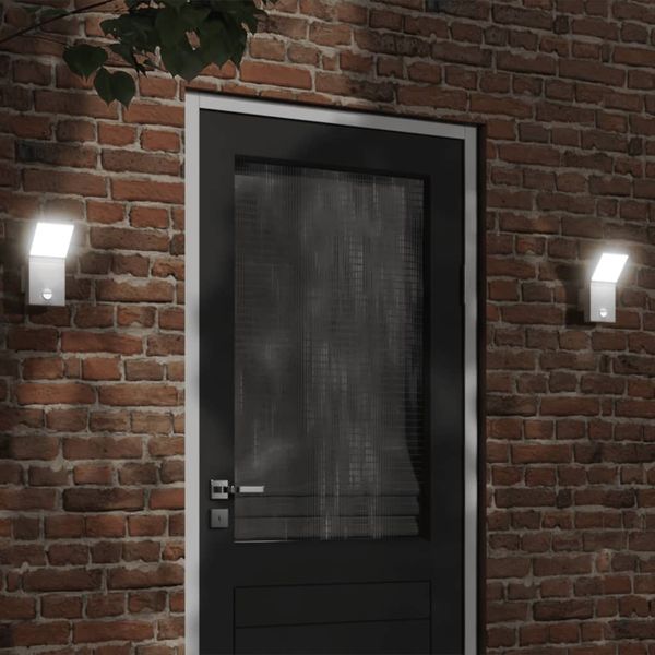 vidaXL LED-Außenwandleuchte mit Sensor Weiß Aludruckguss 4006274
