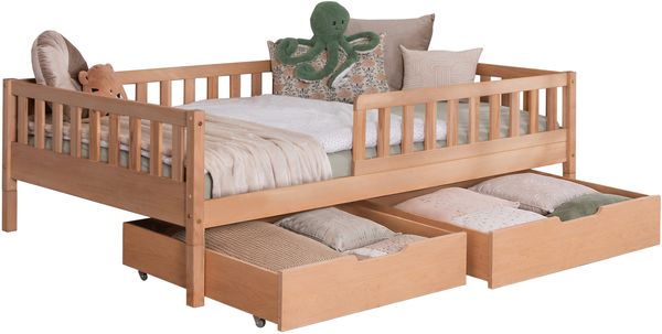 Bodenbett Einzelbett "Mio" 140x200 Buche massiv