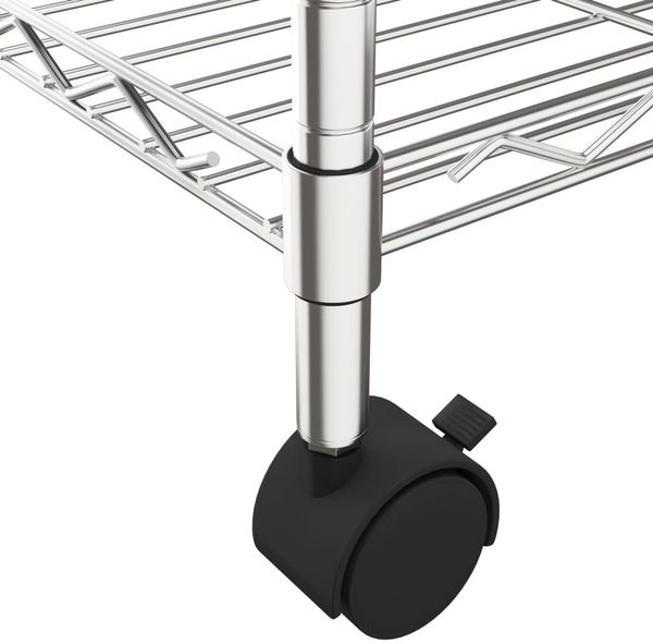 vidaXL Lagerregal mit 3 Böden und Rollen 60x35x81 cm Verchromt 150 kg 324625 Bild 6