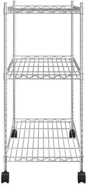 vidaXL Lagerregal mit 3 Böden und Rollen 60x35x81 cm Verchromt 150 kg 324625 Bild 4