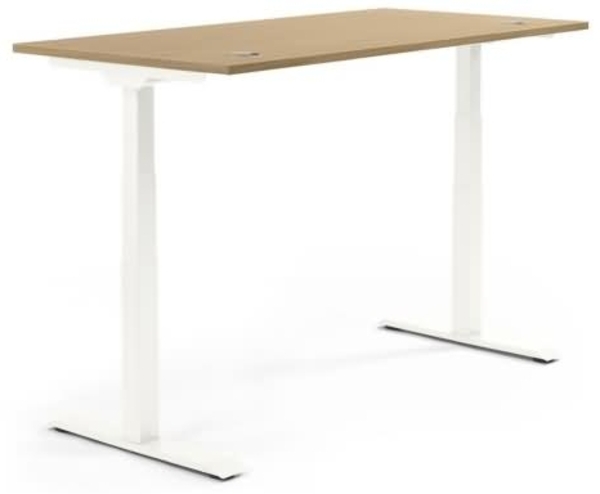 Soennecken Schreibtisch 1200x605-1255x800mm Platte Eiche hell Gestell