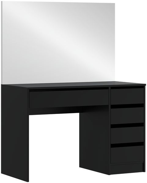 Bellamio 'Nore' Schminktisch mit Spiegel, mit 5 Schubladen, beidseitig montierbar, schwarz, 77x53x110 cm, Wandspiegel aus HD-Glas (mit Wandbefestigung) Bild 8