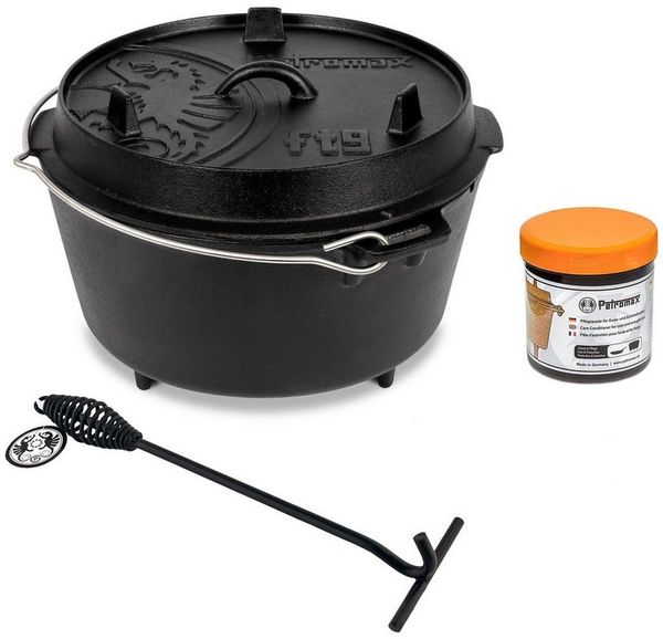 Petromax Schmortopf Petromax Feuertopf Dutch Oven Set Pflegepaste Deckelheber FT9
