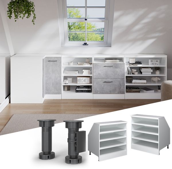 Dachschrägenschrank Rion Weiß 80 x 81.8 cm mit 4 Fächern, Schrankkorpus 60 cm Tiefe Vicco Bild 4