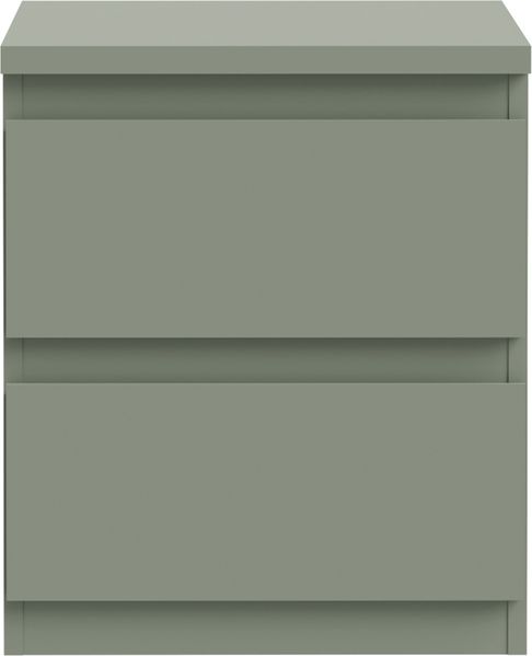 Forte EDMORE Kommode 40 45, moderner Nachttisch mit 2 Schubladen, Beistelltisch, Holzwerkstoff, Salbei, 41,8 cm breit x 49,3 cm hoch x 32,2 cm tief Bild 2