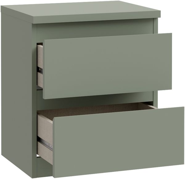 Forte EDMORE Kommode 40 45, moderner Nachttisch mit 2 Schubladen, Beistelltisch, Holzwerkstoff, Salbei, 41,8 cm breit x 49,3 cm hoch x 32,2 cm tief Bild 5