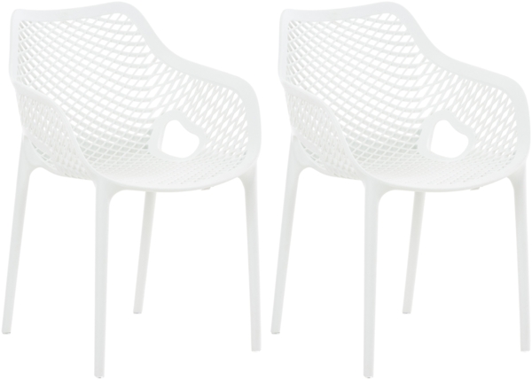CLP 2er Set Stühle Air XL stapelbar mit einer Sitzhöhe von 44 cm,weiß