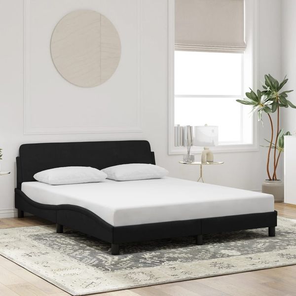 vidaXL Bettgestell "Dover" Schwarz 160x200 cm Samt 373214
