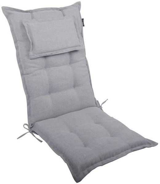 LILENO HOME Hochlehnerauflage Gartenstuhl Auflage, bequeme Sitzauflage für Gartenmöbel, Stuhlkissen, (1 St, 1er Set), Polsterauflage Silber Y, Sitzpolster für Klappstühle