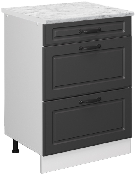 Küchenunterschrank R-Line Anthrazit Landhaus 60 cm AP Marmor Vicco