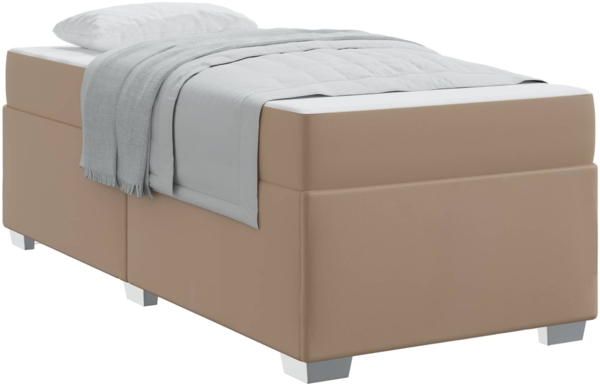 vidaXL Bettrahmen mit Matratze Cappuccino 80 x 200 cm Stoff 3399218