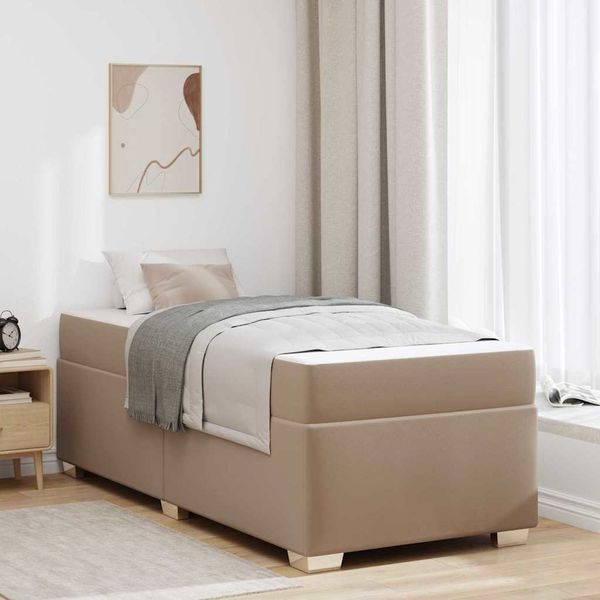 vidaXL Bettrahmen mit Matratze Cappuccino 80 x 200 cm Stoff 3399218