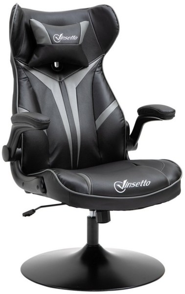 Vinsetto Schreibtischstuhl ergonomischer Gaming Stuhl, mit Wippfunktion (Computerstuhl, 1 St), für Wohnzimmer, Schwarz+Grau
