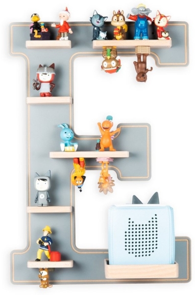 VCM Wandregal BOARTI Buchstabe 921055 Grau H. 54 x B. 38 x T. 19 cm