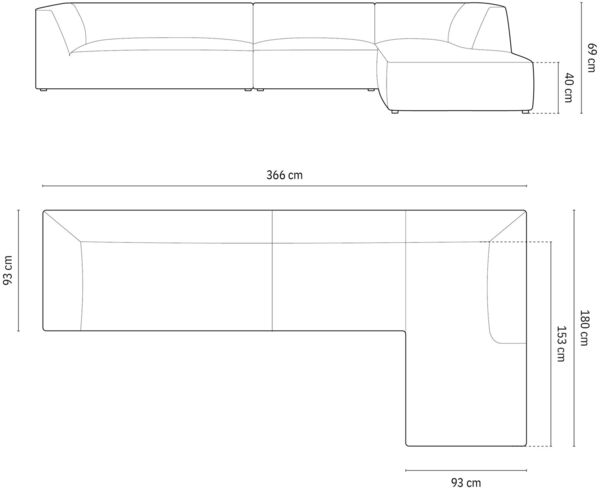 Micadoni Ecksofa Ruby 5-Sitzer Rechts Strukturierter Stoff Koralle Bild 7