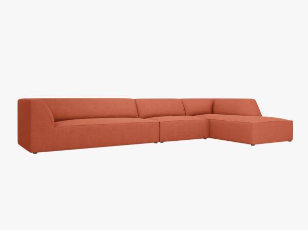 Micadoni Ecksofa Ruby 5-Sitzer Rechts Strukturierter Stoff Koralle Bild 2