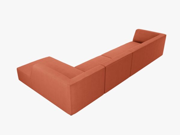 Micadoni Ecksofa Ruby 5-Sitzer Rechts Strukturierter Stoff Koralle Bild 5