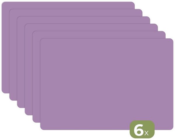 MuchoWow Platzset Innenbereich - Violett - Farben - Farbe - Einfarbig, (6-St), Platzsets, Tischset, Abwaschbar, Tischsets, Platzdeckchen