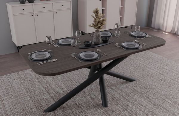 Oslo Esstisch Tisch 185x90 cm Wohnzimmer Esszimmer Modern Farbwahl Wisconsin Nußbaum, Artisan Eiche, Lindberg Eiche, Portland Esche Schwarz