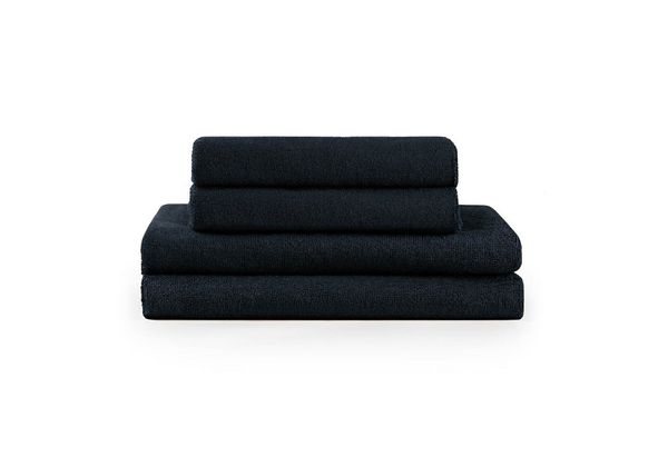 Blumtal Premium Frottier Handtücher Set mit Aufhängschlaufen - Baumwolle Oeko-TEX Zertifiziert, weich, saugstark - 2X Badetuch (70x140 cm), 2X Handtuch (50x100 cm), Dunkelblau