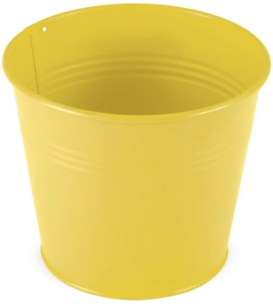 matches21 HOME & HOBBY Blumentopf Blumentopf aus Metall in gelb 16 x 15 cm (1 St)