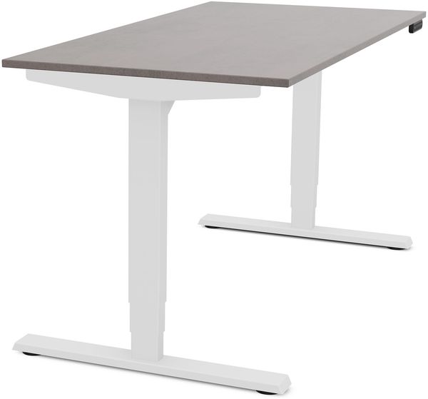 ASSMANN Elektrisch höhenverstellbarer Schreibtisch Y-Line 120x70cm Sichtbeton Anthrazit Signalweiß Metall Holz Melaminoberfläche Bild 10