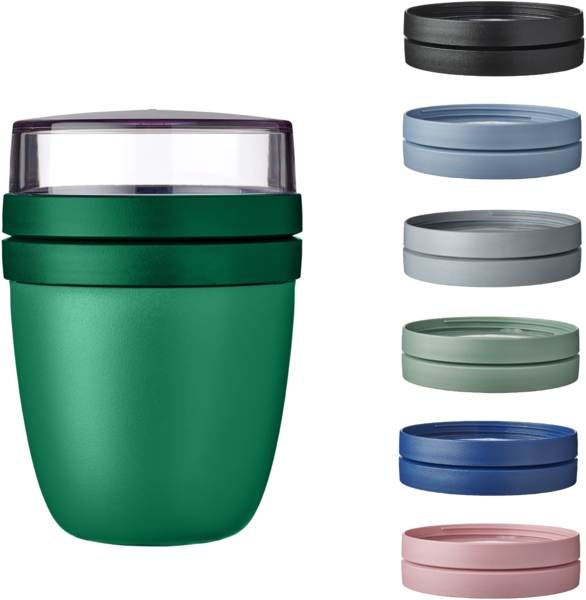 Mepal | Lunchpot Vario Ellipse | erstelle dir deinen Lunchpot wie er dir gefällt | Praktischer Müslibecher | Geeignet für Tiefkühler, Mikrowelle & Spülmachine | Vivid Green