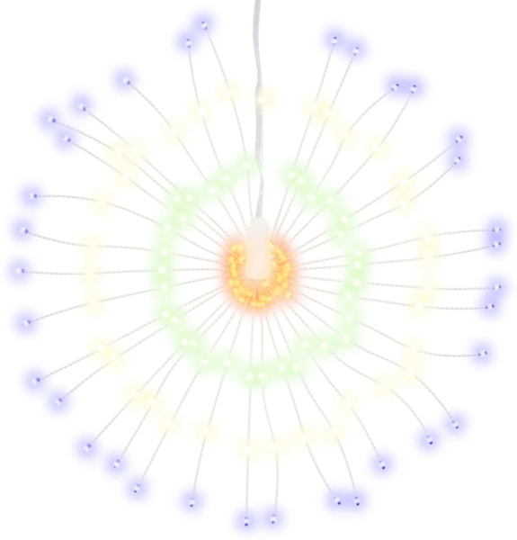 vidaXL Weihnachtsbeleuchtung Feuerwerk 140 LEDs Mehrfarbig 17 cm 356225