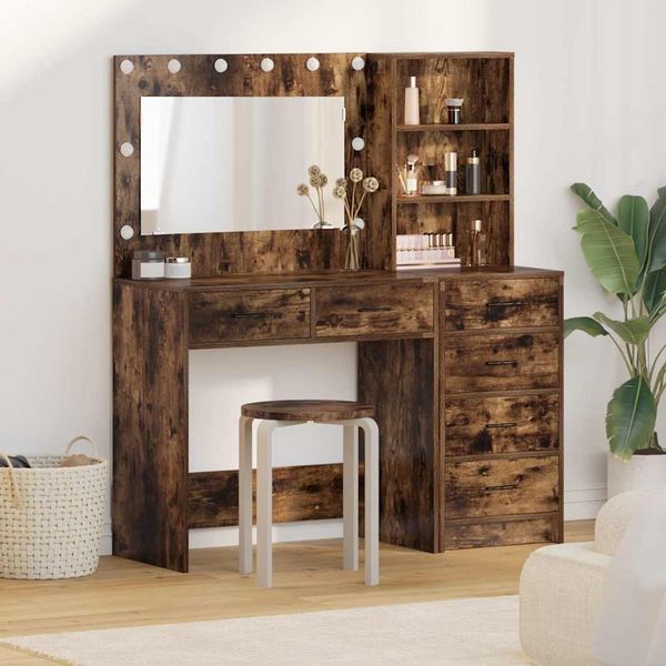 vidaXL Schminktisch mit Regal Braun 78,5 x 41 x 135 cm Holzwerkstoff 3334195