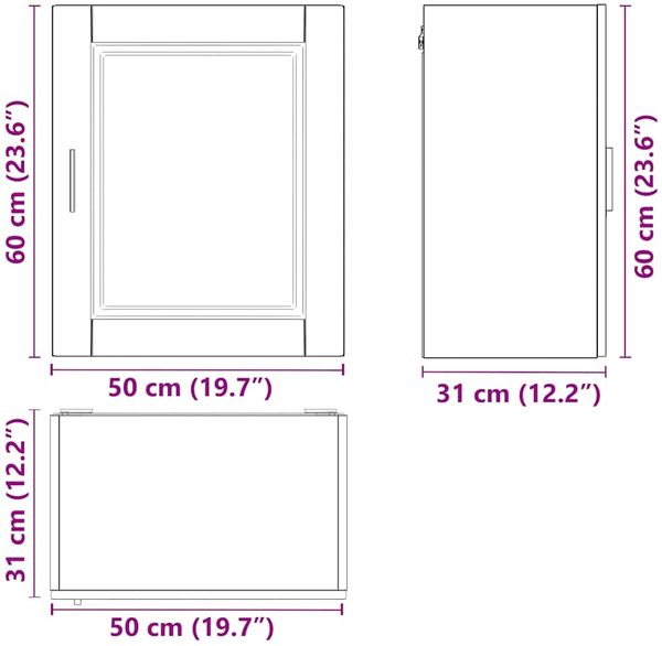 vidaXL Küchen-Hängeschrank Porto Schwarz Holzwerkstoff 854039 Bild 12