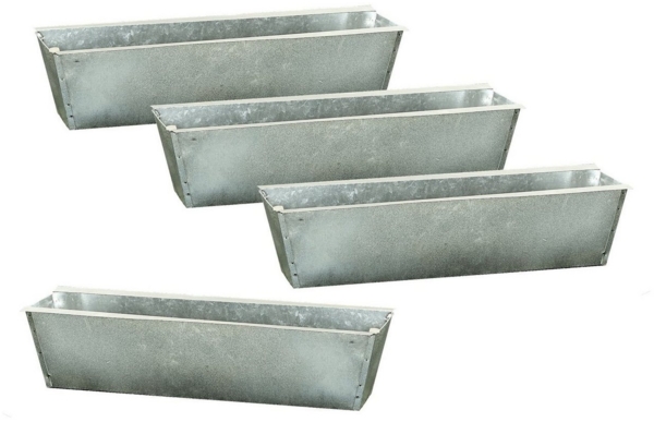 Spetebo Blumenkasten Metall Pflanzkasten verzinkt für Europaletten (4er Set, 4 St, Blumenkasten aus Metall), Zink Blumenkästen für Paletten